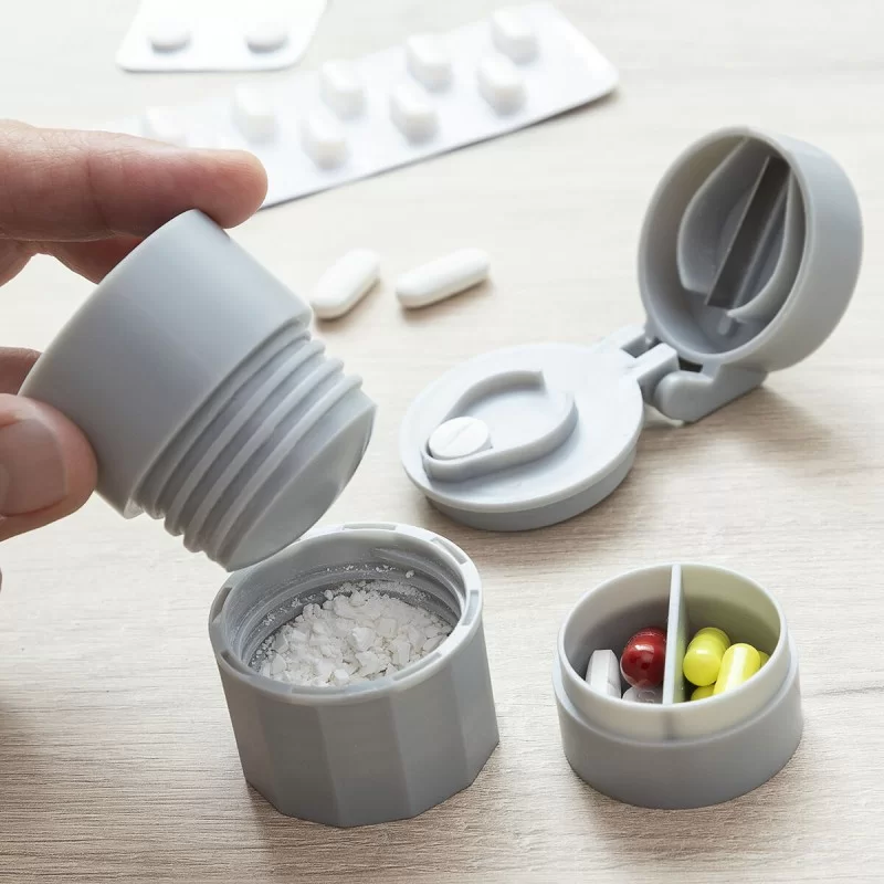 5-in-1 Pill Dispenser with Cutter and Crusher...