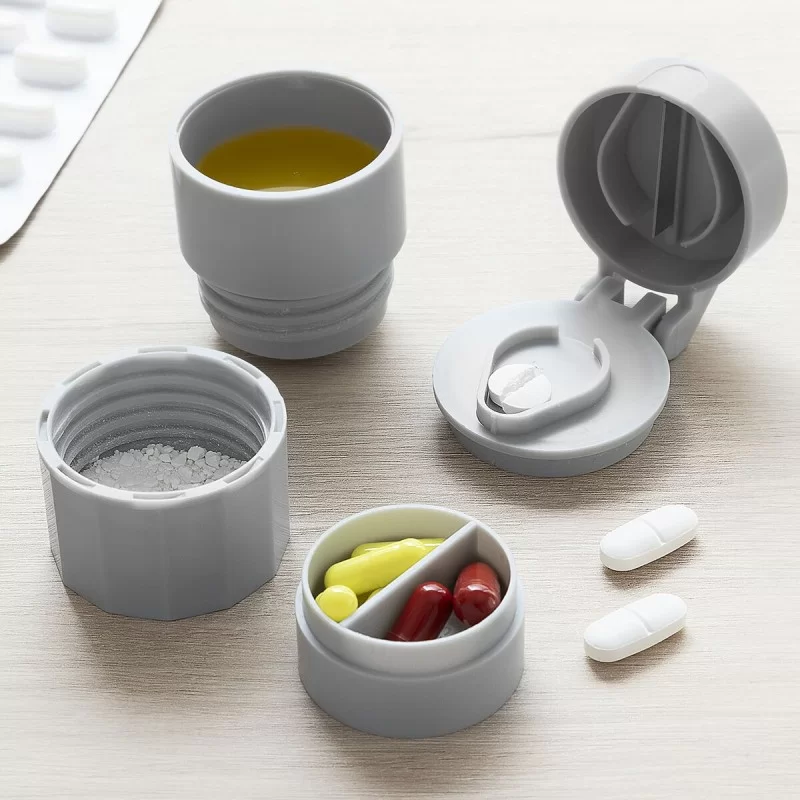 5-in-1 Pill Dispenser with Cutter and Crusher...