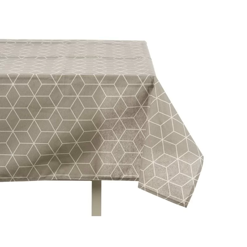 Tablecloth Abstract Grey Thin canvas White (140...