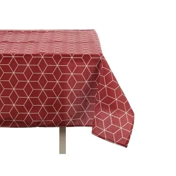 Tablecloth Abstract Maroon Thin canvas White (140 x 180 cm) 2