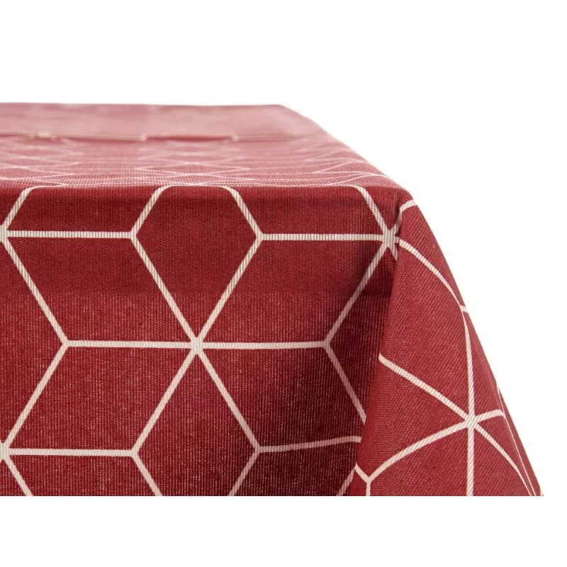 Tablecloth Abstract Maroon Thin canvas White...