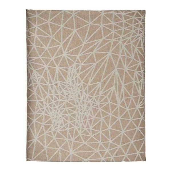 Tablecloth Abstract Beige Jacquard White (140 x 180 cm)