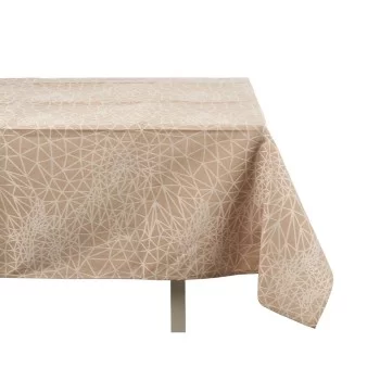Tablecloth Abstract Beige Jacquard White (140 x 180 cm) 2