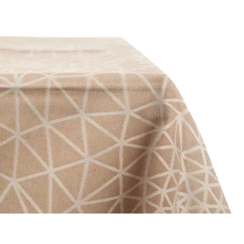 Tablecloth Abstract Beige Jacquard White (140 x...