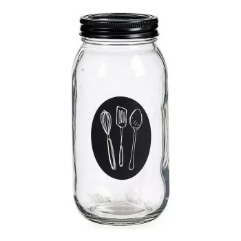Cutlery Organiser 840 ml Metal Transparent Glass 9 x 17 x...
