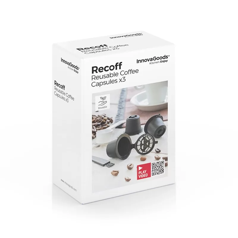 Set of 3 Reusable Coffee Capsules Recoff...
