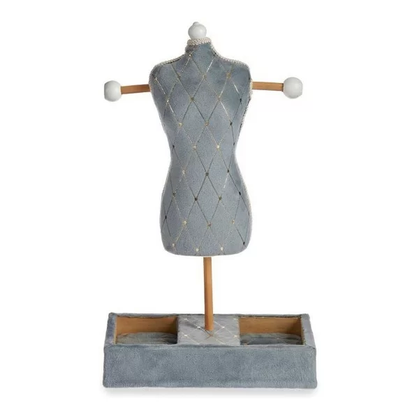 Jewellery Stand Grey Rhombus Wood