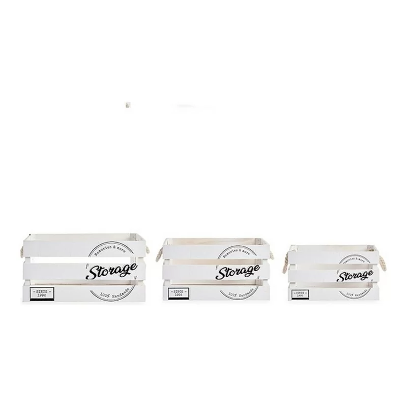 Set of decorative boxes Storage White 30 x 20 x...