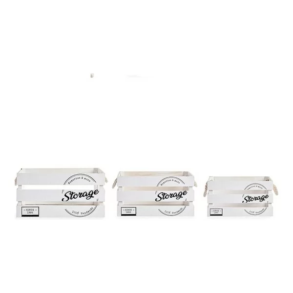 Set of decorative boxes Storage White 30 x 20 x 40 cm