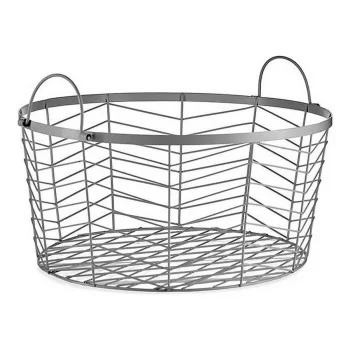 Set of Baskets Circular Silver Metal (3 pcs) 2