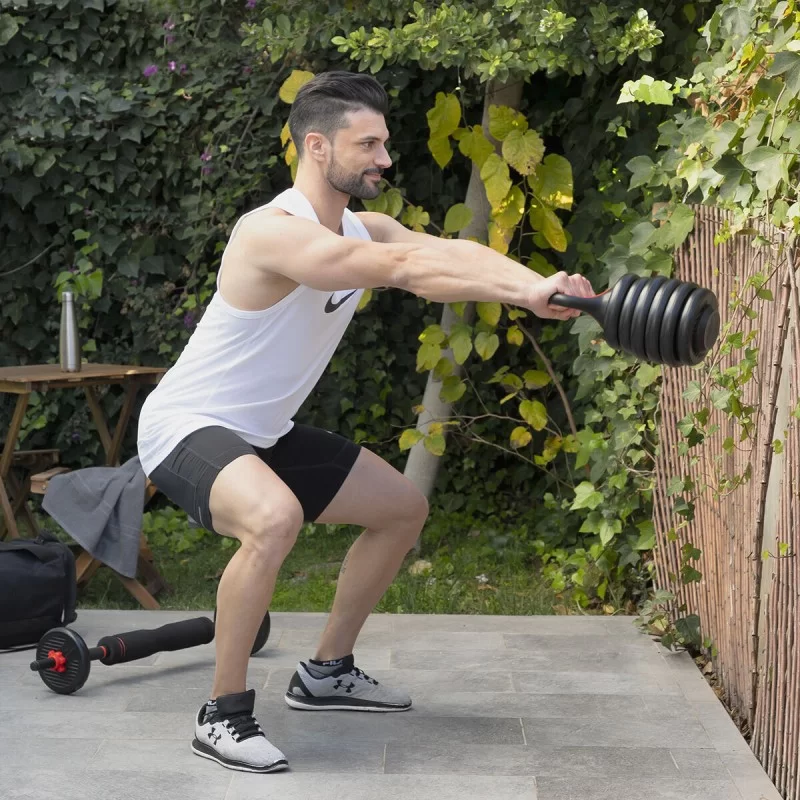 6-in-1 Set of Adjustable Weights with Exercise...