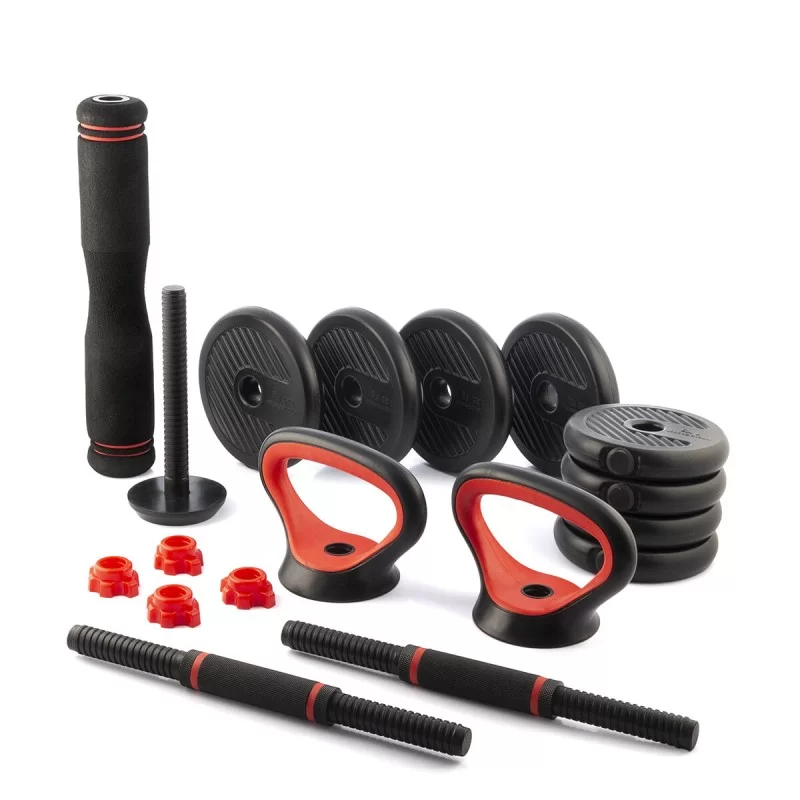6-in-1 Set of Adjustable Weights with Exercise...