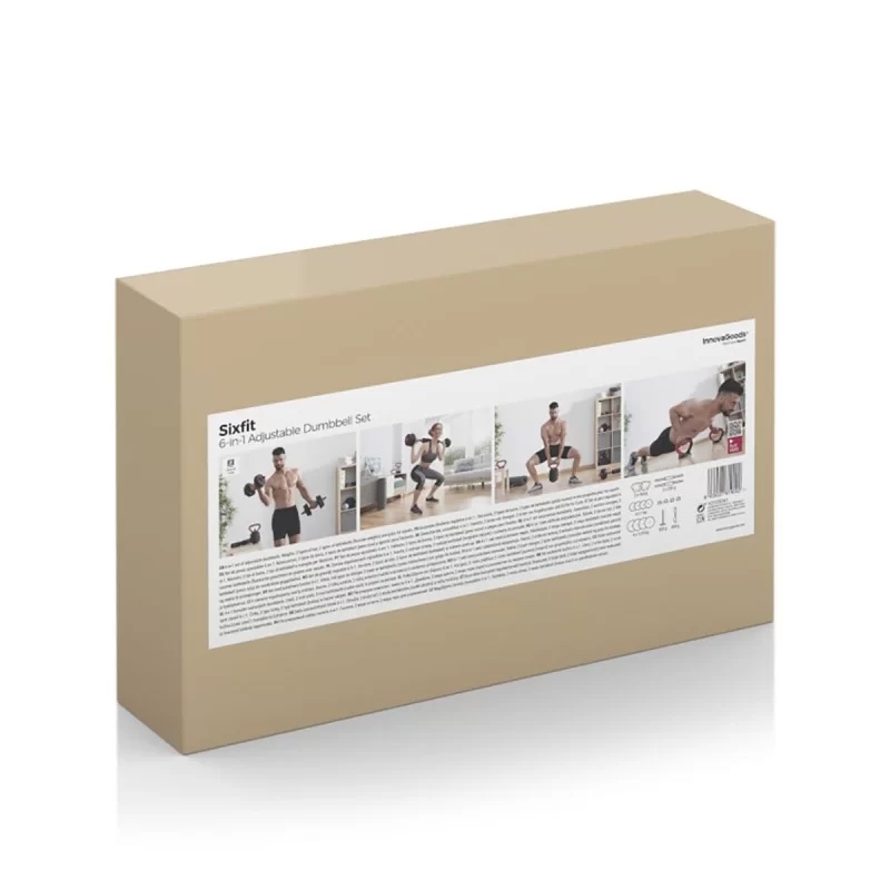 6-in-1 Set of Adjustable Weights with Exercise...