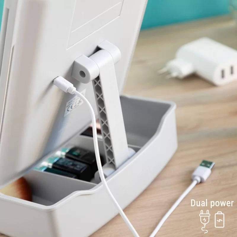 3-In-1 Folding LED Mirror with Make-up...