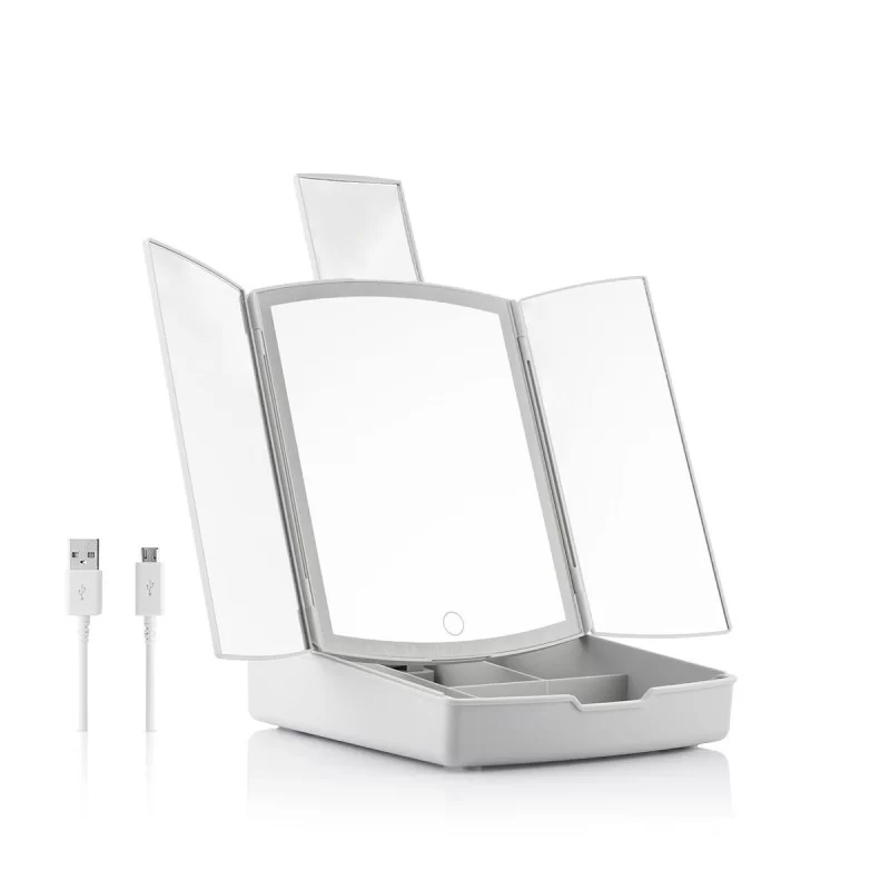 3-In-1 Folding LED Mirror with Make-up...