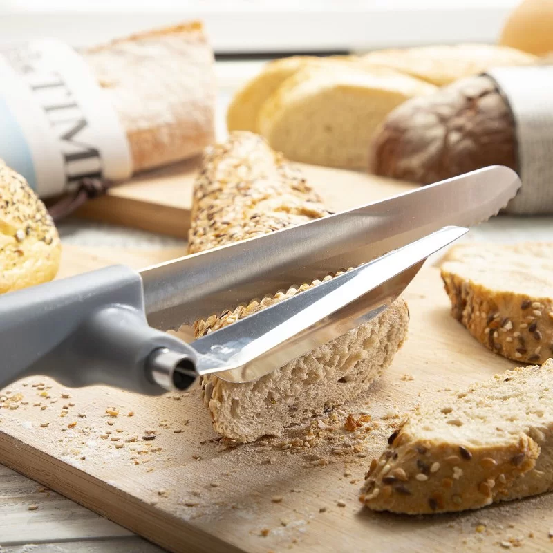 Bread Knife with Adjustable Cutting Guide...