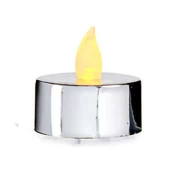 Candle Set 4 x 4 x 3,7 cm Silver (12 Units) 2