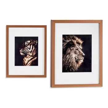 Painting Tiger Lion Crystal Bronze Particleboard (33 x 3...
