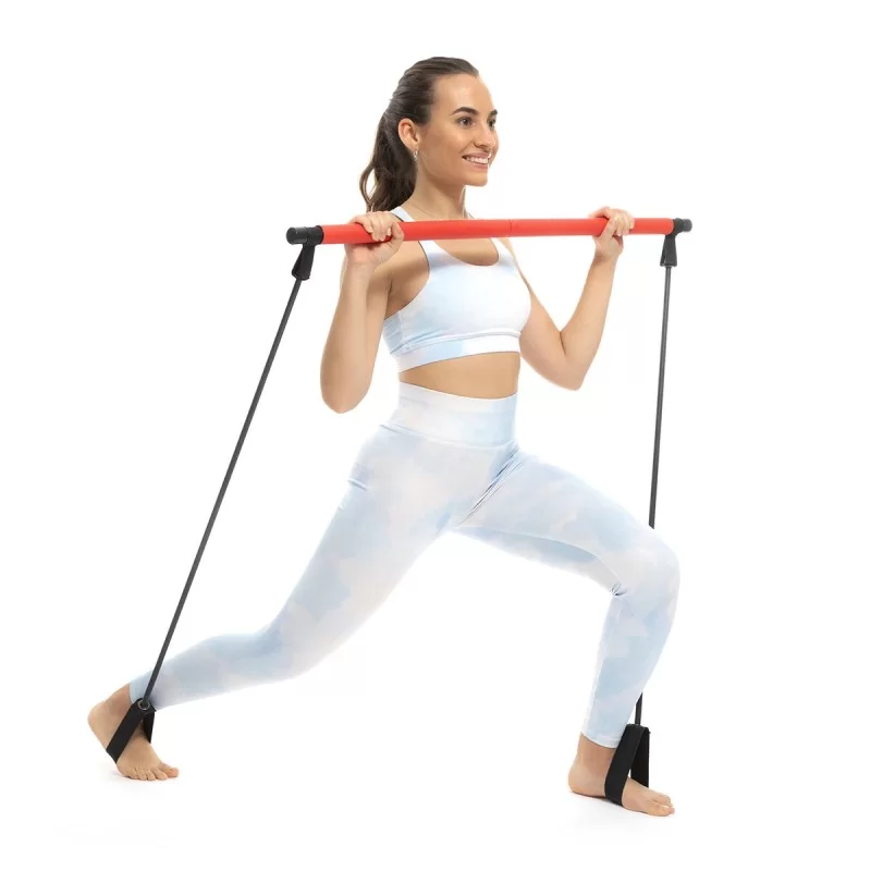 Fitness Bar with Resistance Bands and Exercise...