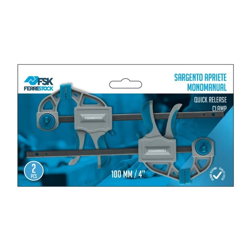 One-hand clamp Ferrestock 215 mm Steel Plastic...