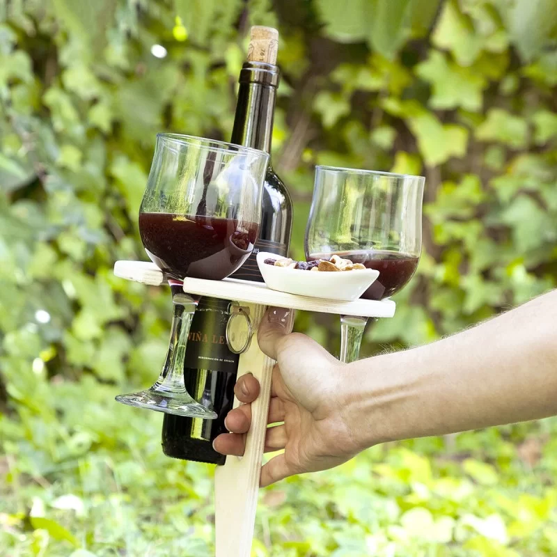 Folding and Portable Wine Table for Outdoors...