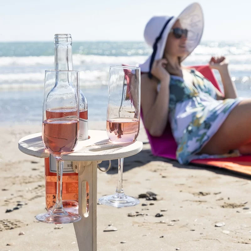 Folding and Portable Wine Table for Outdoors...
