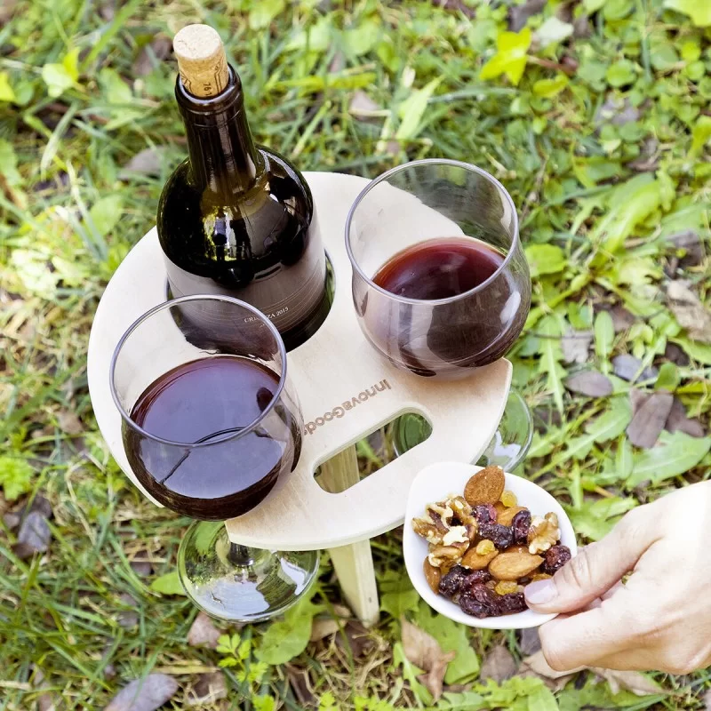 Folding and Portable Wine Table for Outdoors...
