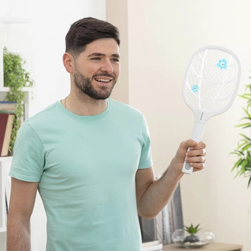 2-in-1 Rechargeable Insect Killing Racket with...