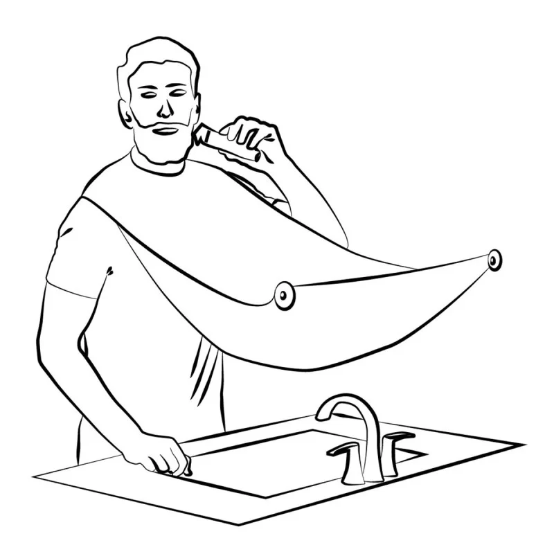 Beard-Trimming Bib with Suction Cups Bibdy...