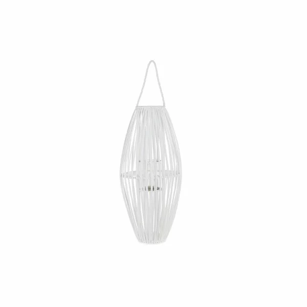 Candleholder DKD Home Decor White wicker Crystal 36 x 36 x 80 cm