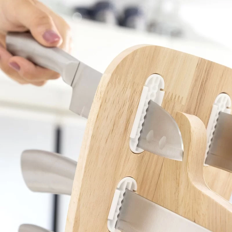 Set of Knives with Wooden Base Spartan...