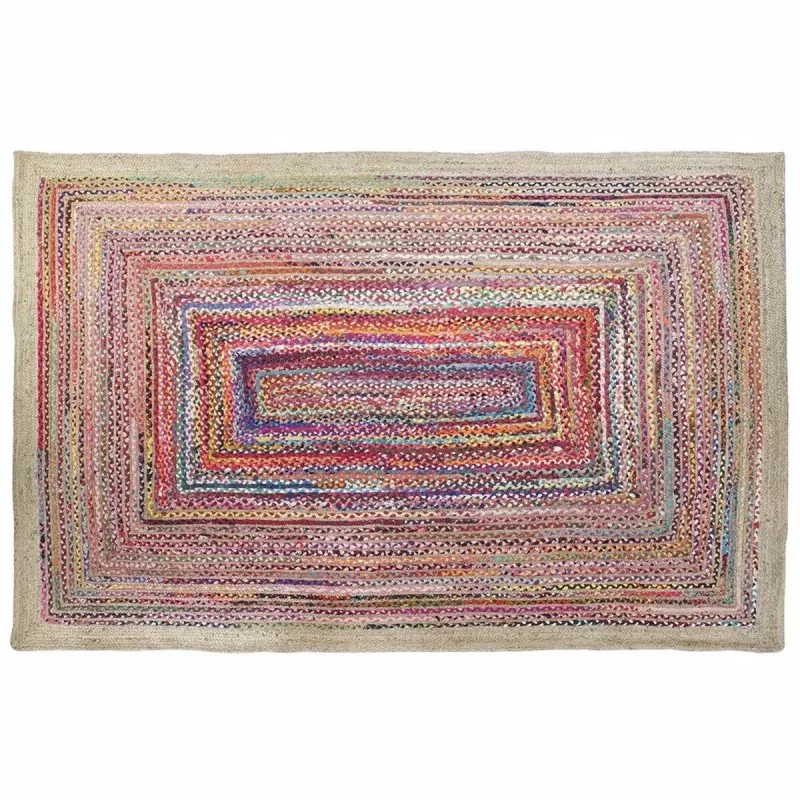Carpet DKD Home Decor 201 x 292 x 1 cm Natural Polyester Cotton Multicolour Arab Jute