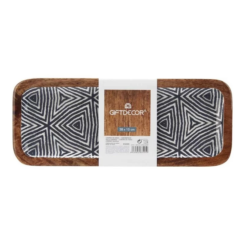 Centerpiece Ethnic Black Brown White (38 x 15 cm)