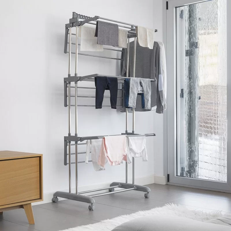 Folding Vertical Clothes Dryer with Wheels...