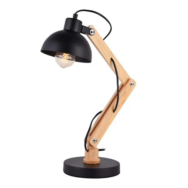 Flexo/Desk lamp EDM Black Wood Metal 60 W E27 Ø...
