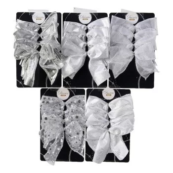 Christmas Decorations Set Silver Loops 8,9 x 11,4 x 3,8...