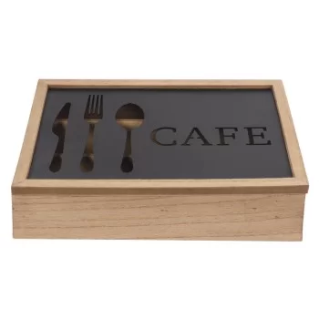 Cutlery Organiser DKD Home Decor Brown Black Metal...