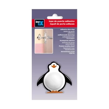 Doorstop Inofix Doors Penguin Adhesive White/Black PVC 2