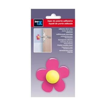 Doorstop Inofix Flower Doors Adhesive Pink PVC 2