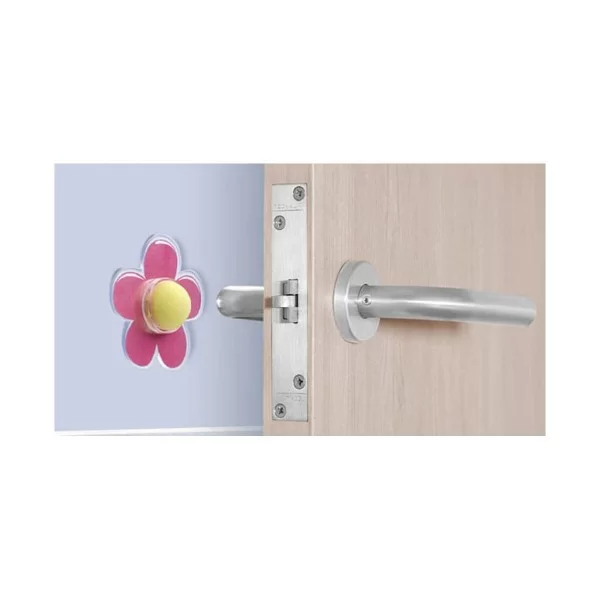 Doorstop Inofix Flower Doors Adhesive Pink PVC