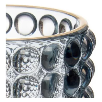 Candleholder Points Blue Golden Glass (8,5 x 12,5 x 8,5 cm) 2