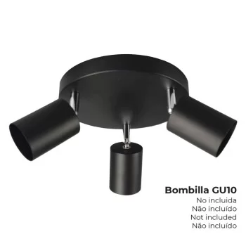 Ceiling Light EDM GU10 50 W Black Plastic Ø 20 x 9 x 14,6 cm 2