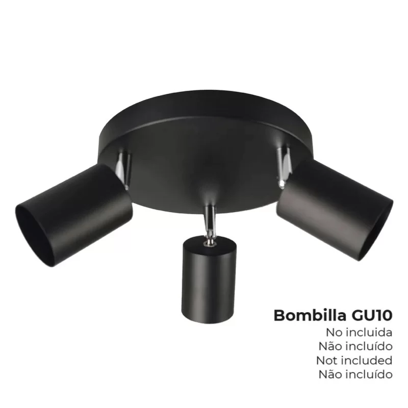 Ceiling Light EDM GU10 50 W Black Plastic Ø 20...