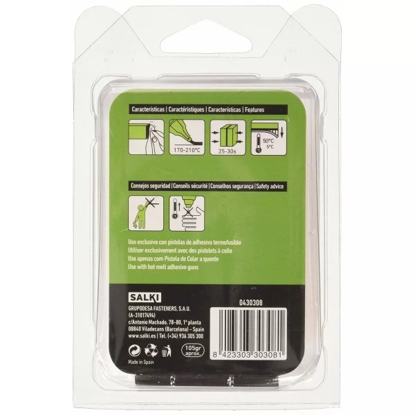 Hot melt glue sticks Salki 430308 Decoration Ø 8 x 95 mm 105 g Translucent (22 Units)