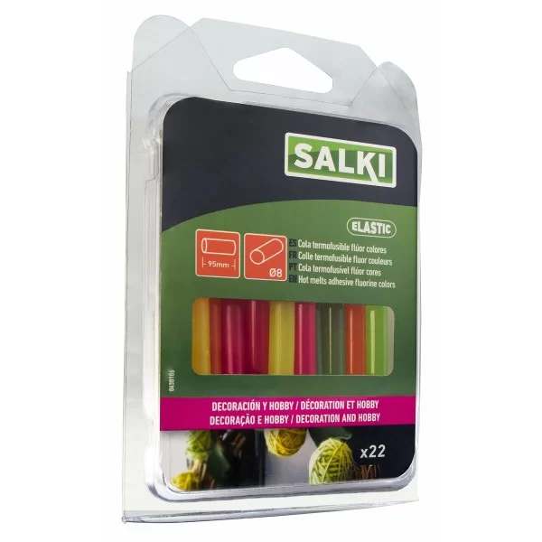 Hot melt glue sticks Salki 430106 Multicolour Decoration fluoride Ø 8 x 95 mm 105 g (22 Units)