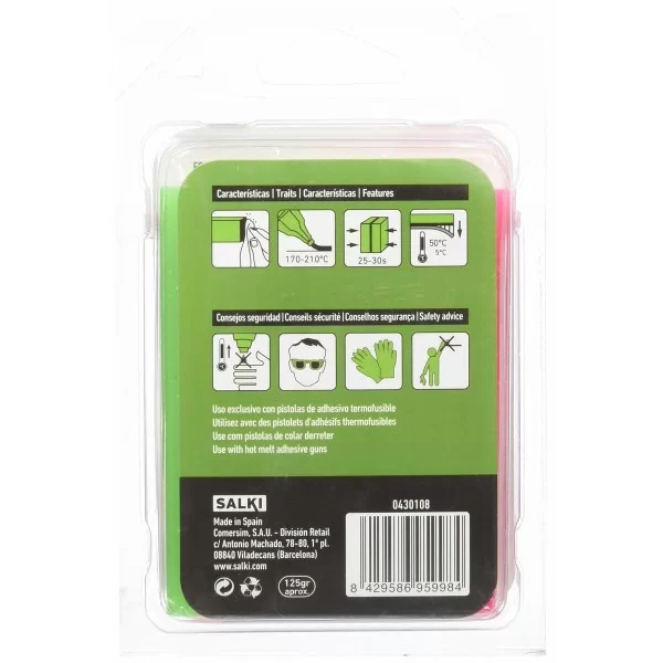 Hot melt glue sticks Salki 430108 Multicolour Decoration fluoride Ø 12 x 95 mm 125 g (12 Units)