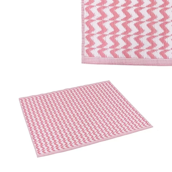 Outdoor rug Naxos Pink White polypropylene