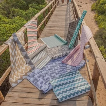 Outdoor rug Naxos Pink White polypropylene 2