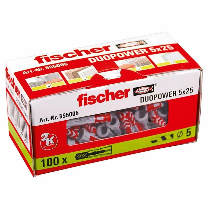 Studs Fischer DuoPower 555005 Ø 5 x 25 mm Nylon...