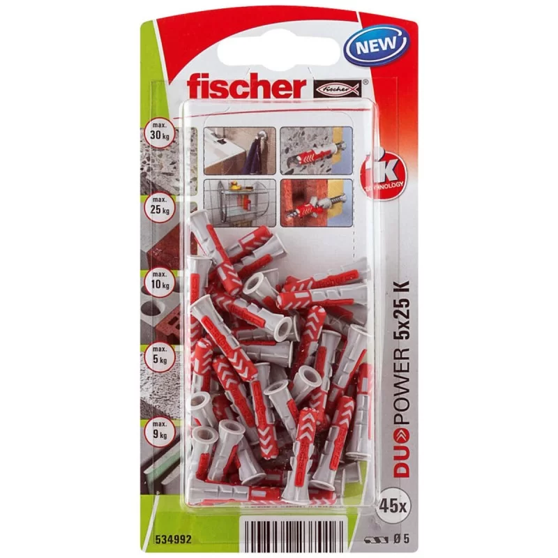 Studs Fischer DuoPower 534992 Ø 5 x 25 mm Nylon...